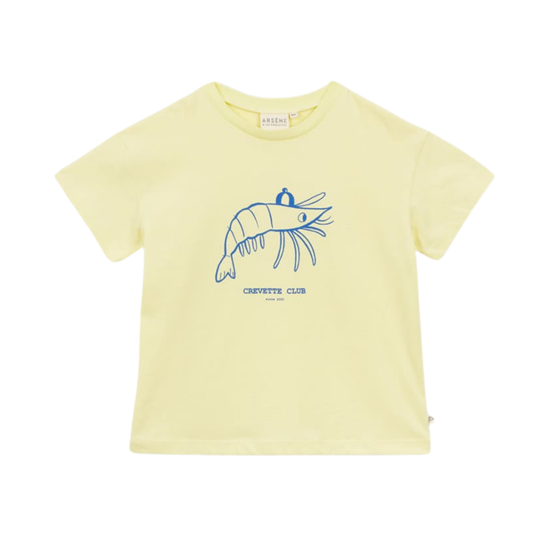 Shrimp Club T-Shirt in Yellow front