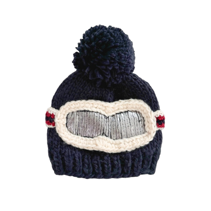 Ski Goggles Hat in Navy front