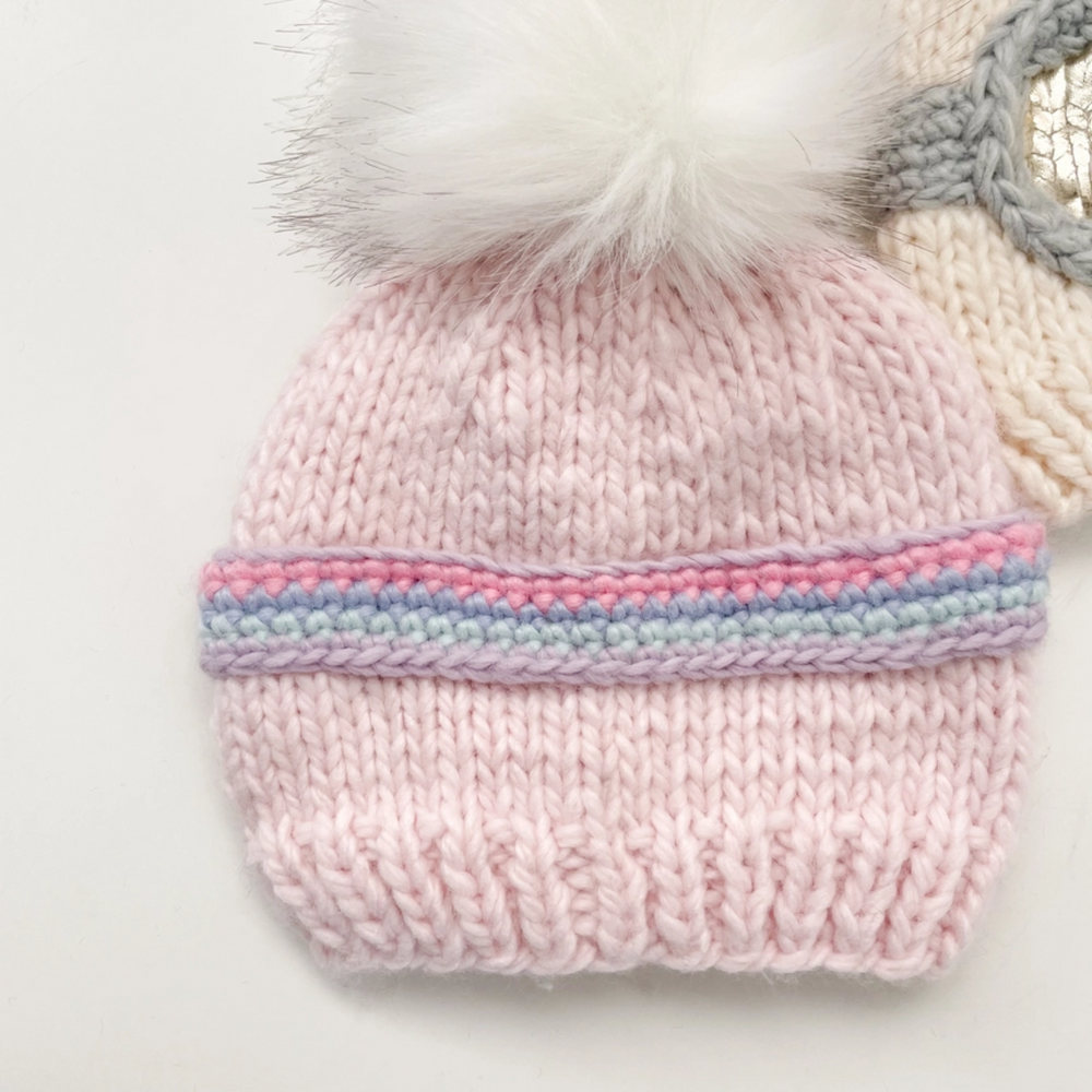 Ski Goggles Hat in Baby Pink back