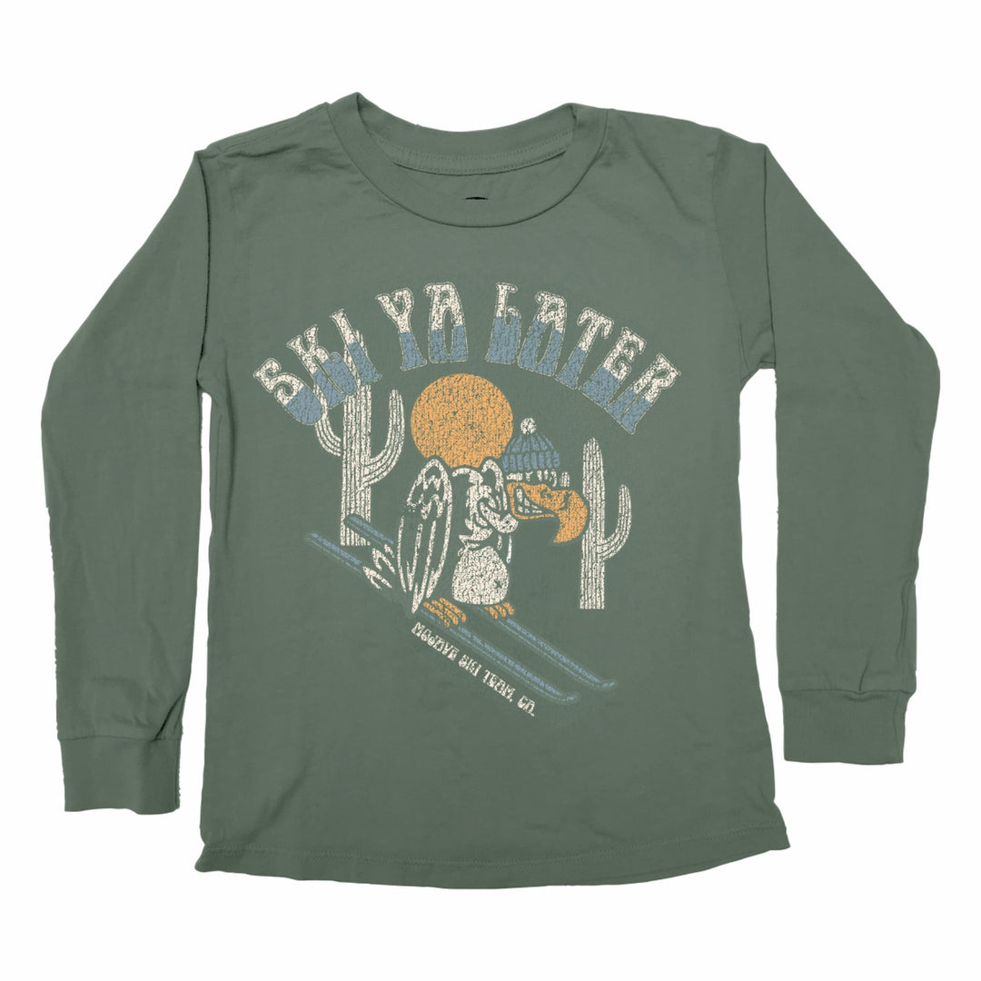 Ski Ya Later Long Sleeve Tee in Forest front