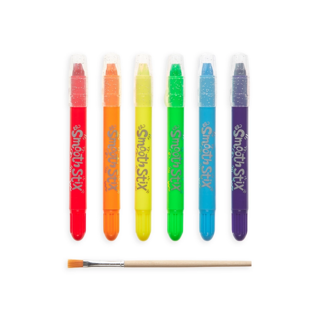 Smooth Stix Watercolor Gel Crayons - 6 Pack with a brush