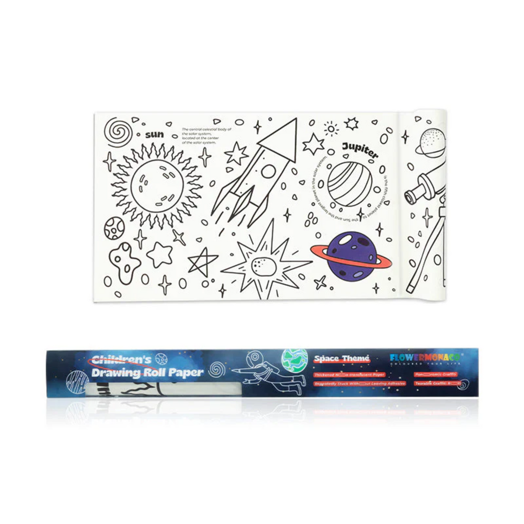 Space Themed Drawing Roll Paper front