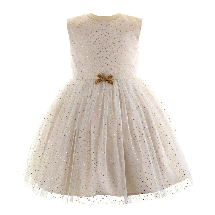 Sparkle Star Tulle Dress in Ivory front