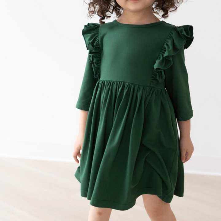 Spruce Ruffle Twirl Dress front