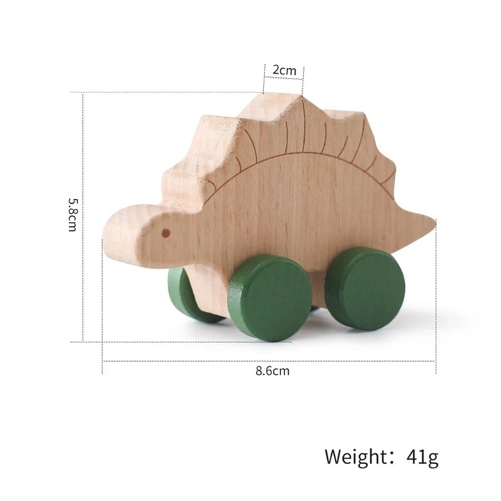 Stegosaurus Toy with Green Wheels front