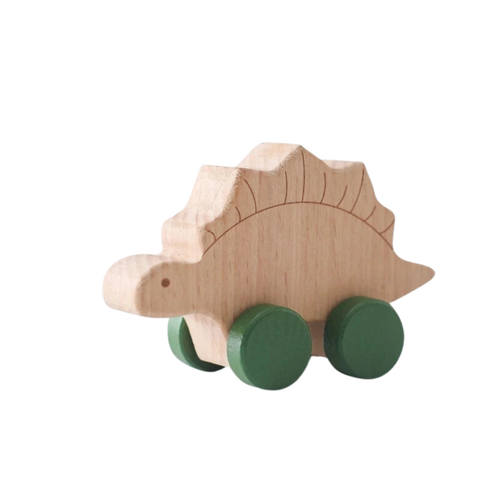 Stegosaurus Toy with Wheels front