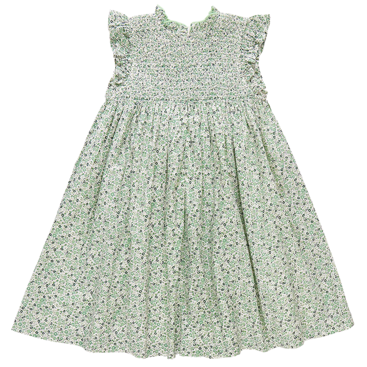 Stevie Dress - Green Mini Ditsy back