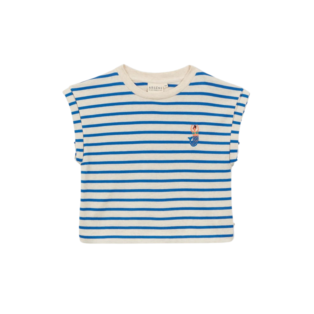 Striped T-Shirt in Electric Blue front