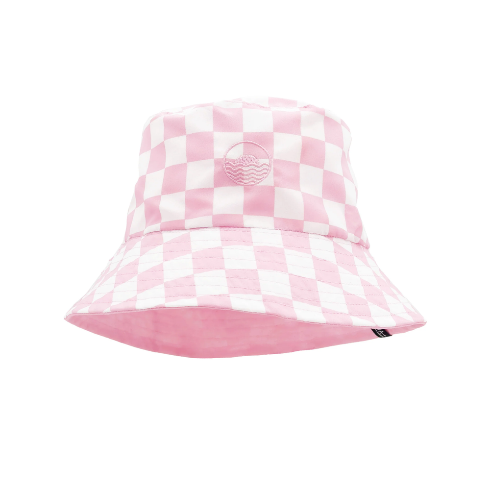 Suns Out Reversible Bucket Hat in Fairy Tale Pink details