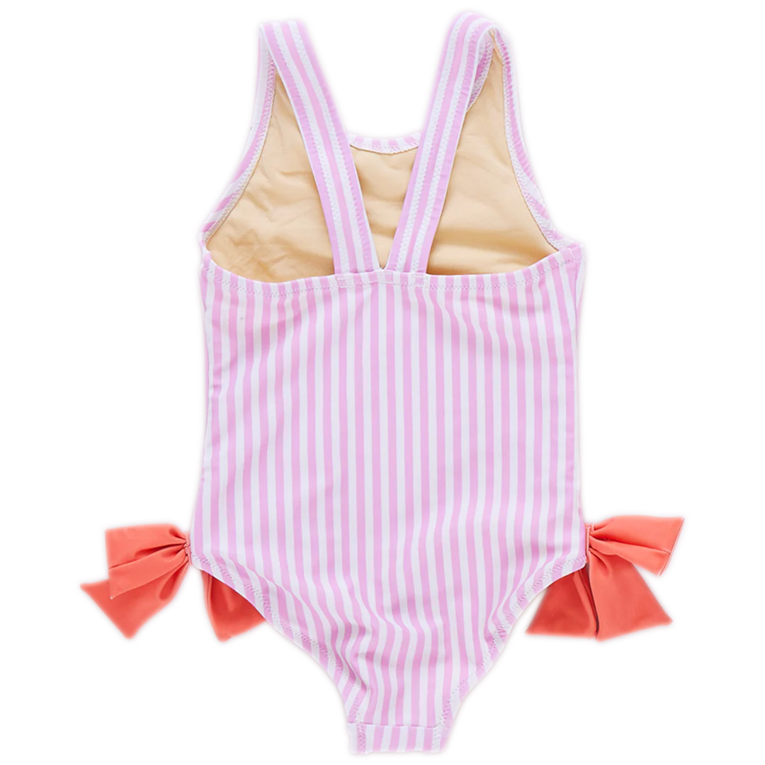 Pink Faux Embroidery Stripe back