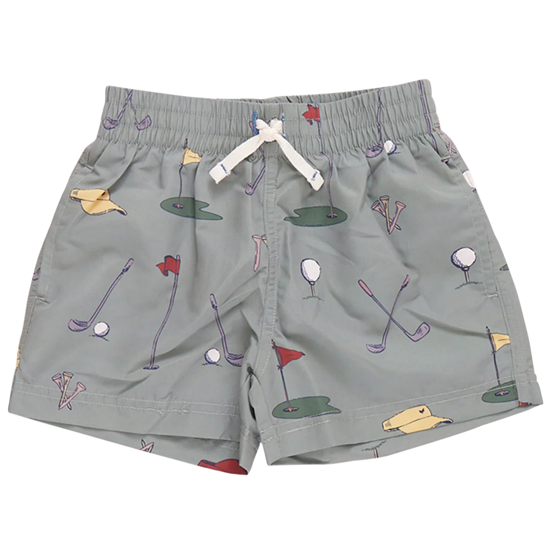 Swim Trunk - Green Golf Tournament front