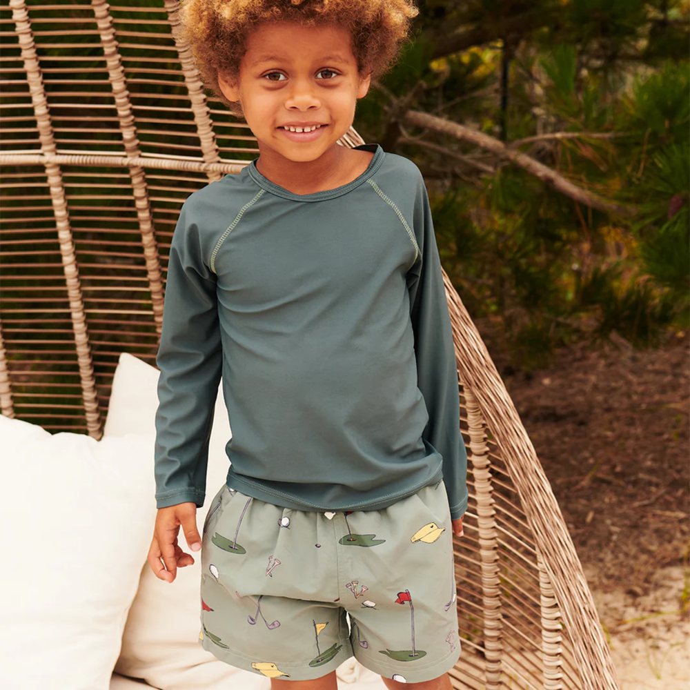 a boy wearing Swim Trunk - Green Golf Tournament