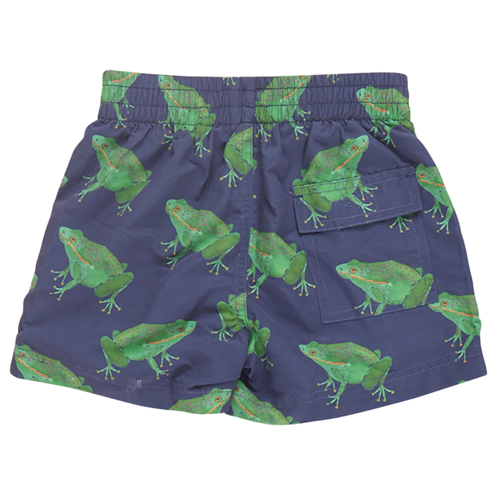 Swim Trunk - Navy Frogs back