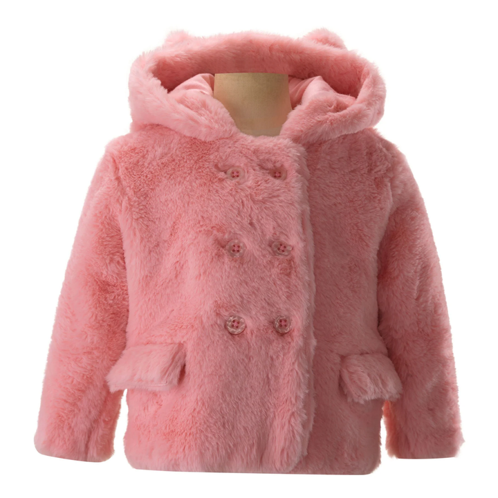 Teddy Coat in Pink front