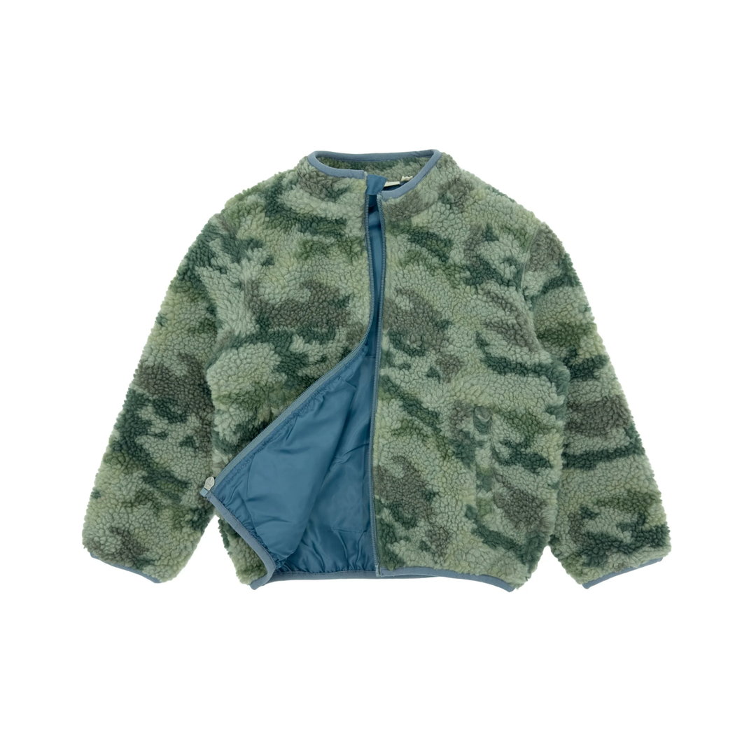 Throwback Polar Fleece Jacket in Camo inside detail