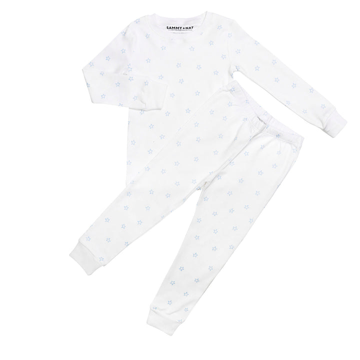 Tiny Stars Pajama Set in Light Blue