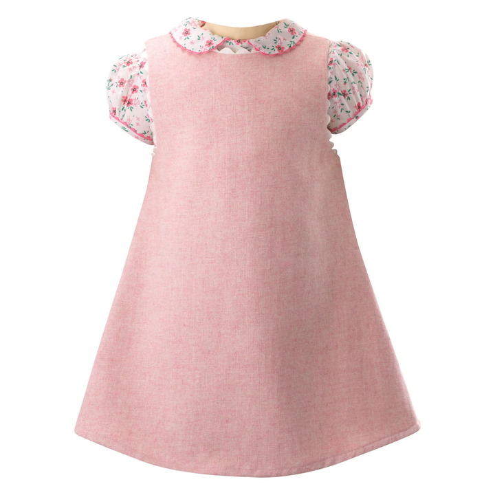 Tweed Pinafore Set in Pink front