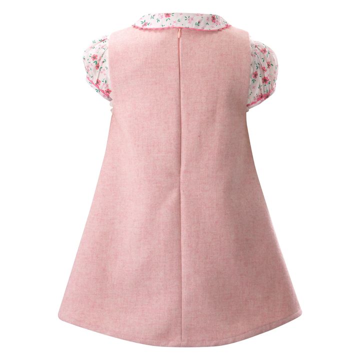 Tweed Pinafore Set in Pink back