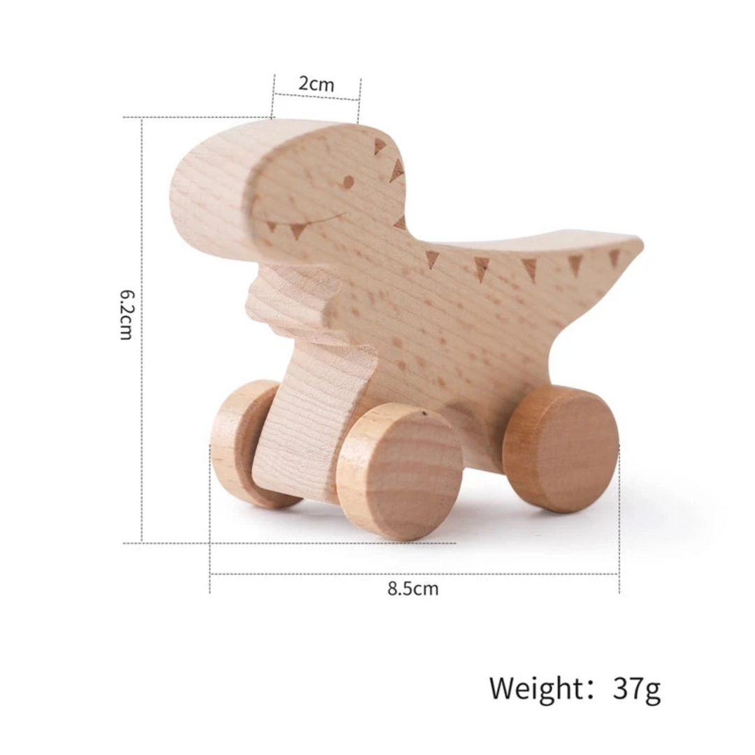 Tyrannosaurus Toy with Wood Wheels front