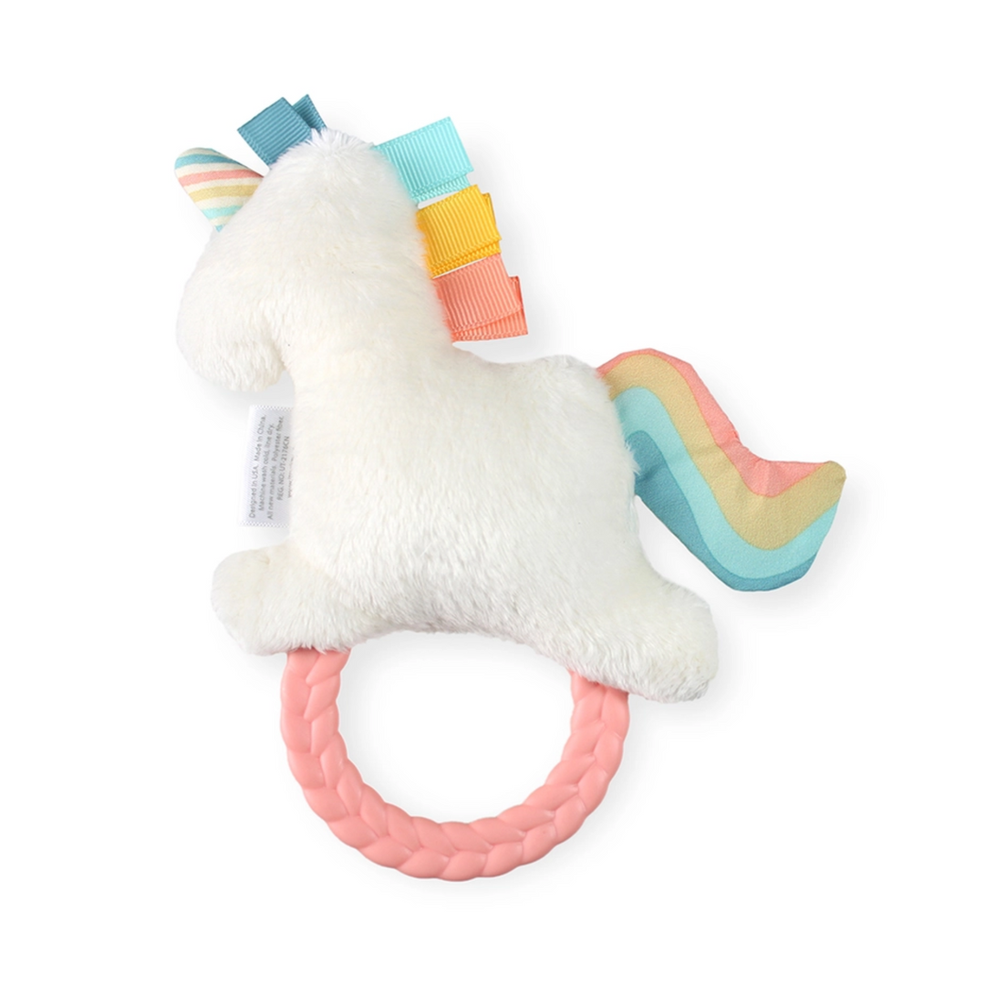 Unicorn Pal Plush with Teether back