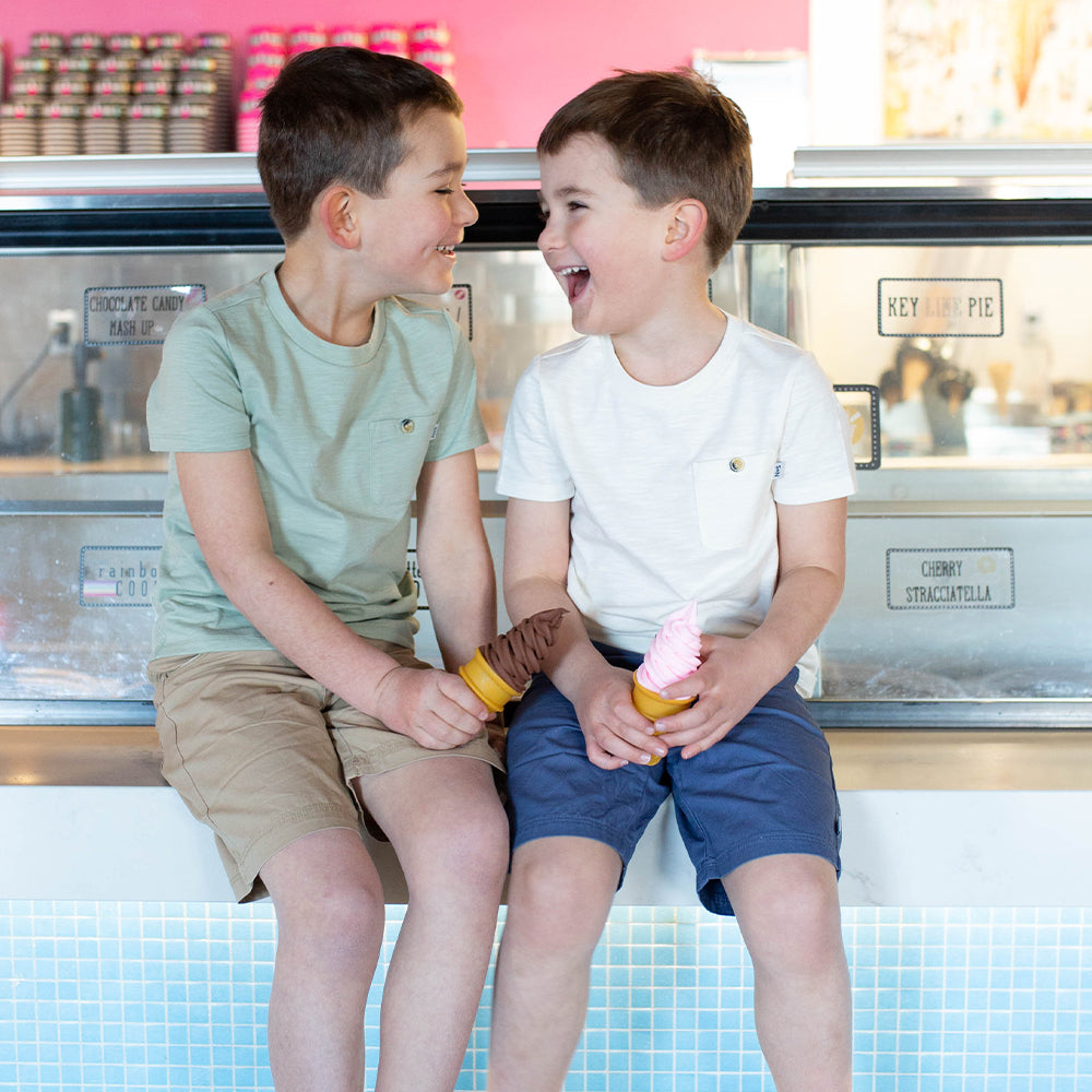 two boys wearing peter tees