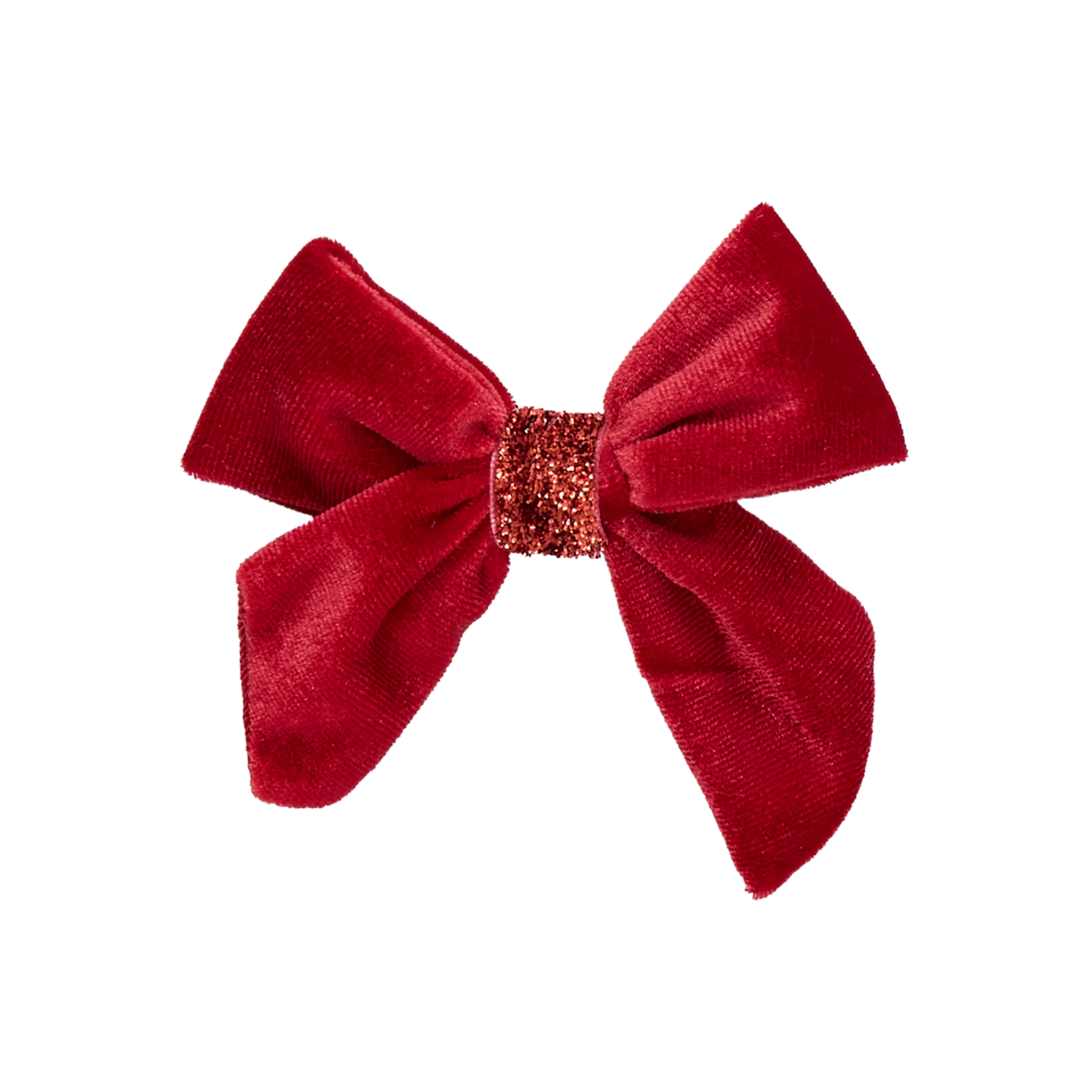 Velour Bow - Red front