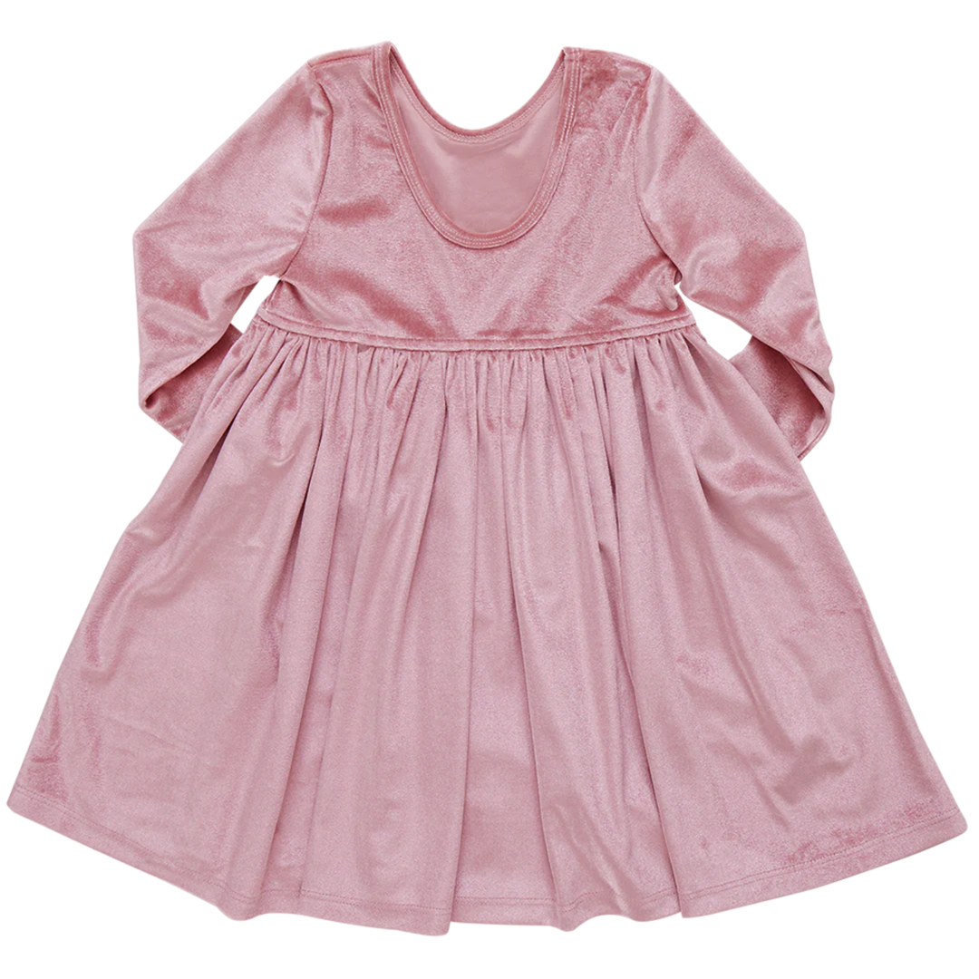 Velour Steph Dress - Mauve back