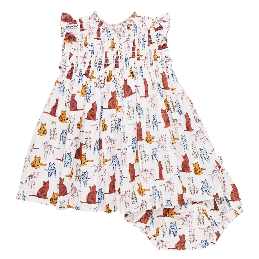 Baby Stevie Dress Set - Tabby Cats back