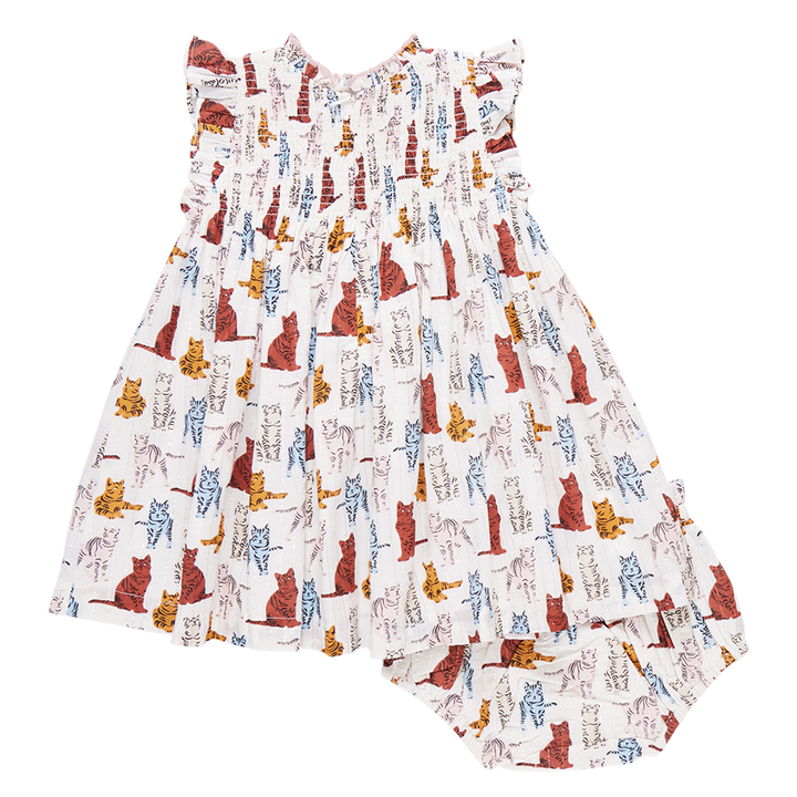 Baby Stevie Dress Set - Tabby Cats back