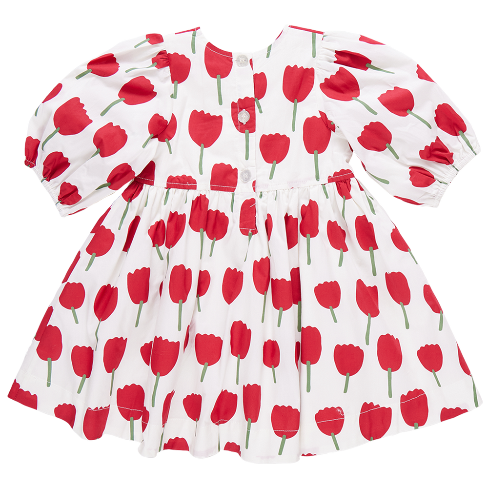 Evelyn Dress - Red Tulips back