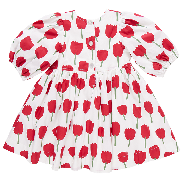 Evelyn Dress - Red Tulips back