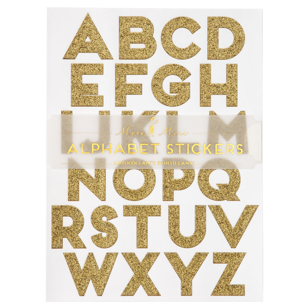 Gold Glitter Alphabet Sticker Sheets