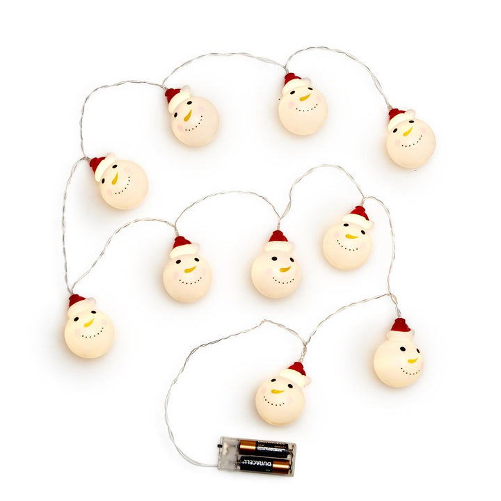 Jolly Snowman with Santa Hat LED Garland String Lights