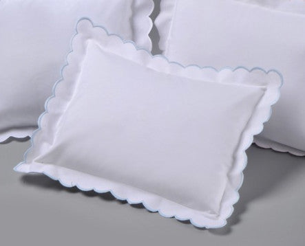 blue scalloped pillow