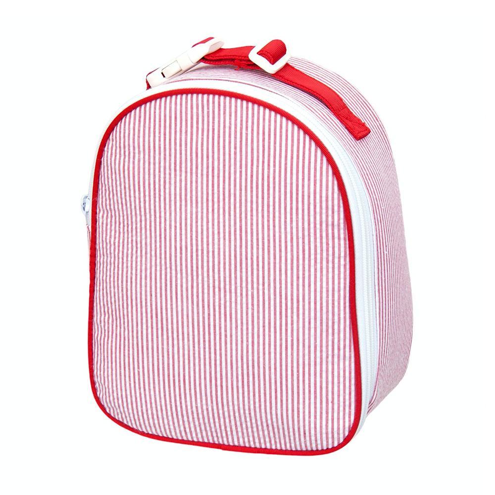 red seersucker lunchbox