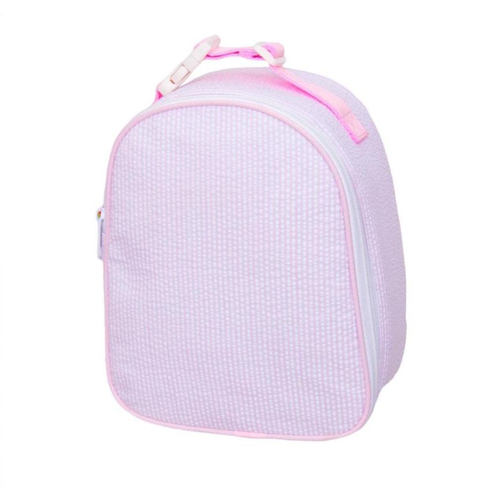 pink seersucker lunch box