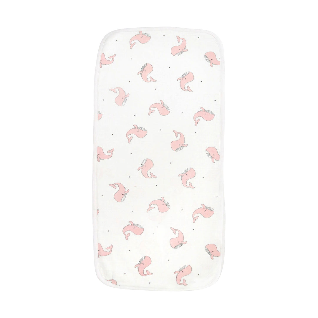 Organic 2-Pack Muslin Burp Cloth in Pink Whale