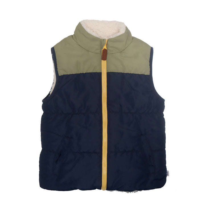 navy sherpa lined vest