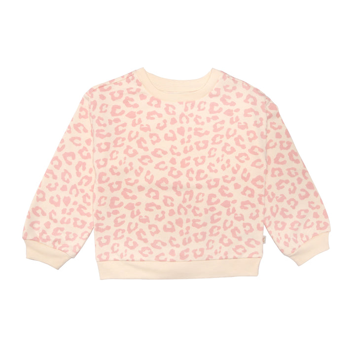 ivory sweatshirt with leopard print