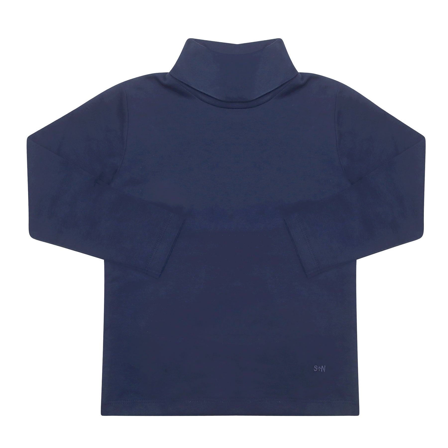 Long Sleeve Turtleneck in Navy Sammy Nat Sammy Nat Store Navy Blue Pima Cotton 3