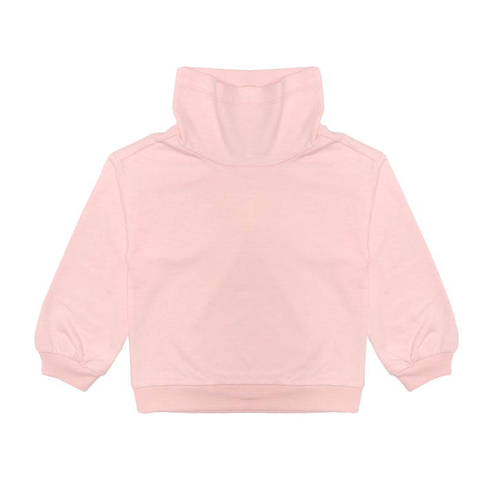 pink funnel neck sweatshirt