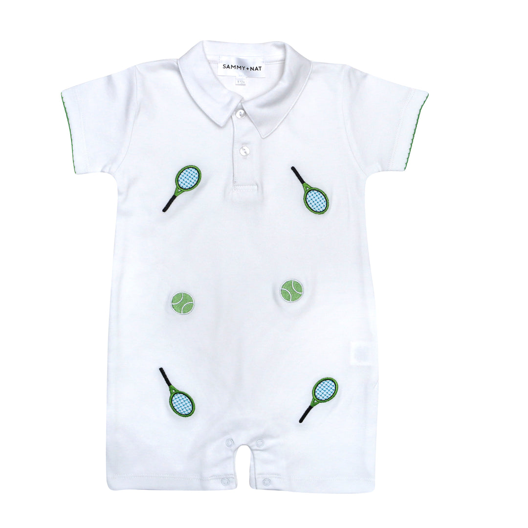 green tennis polo romper