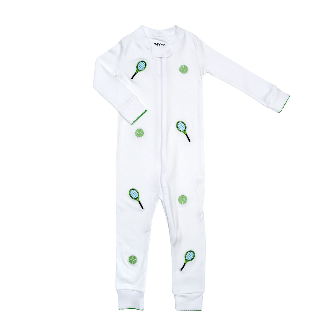 green tennis zipper romper no feet