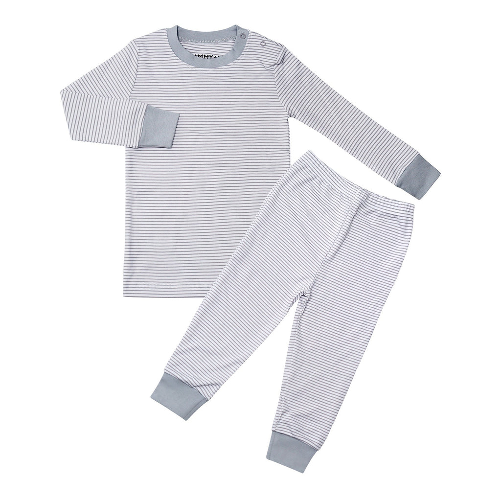 Grey striped pajamas sale