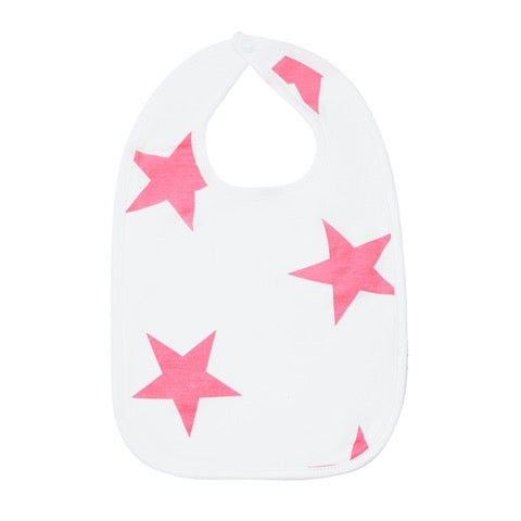 pink bold star bib