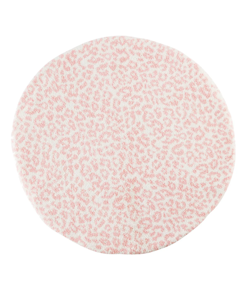 Chenille Leopard Play Mat in Pink