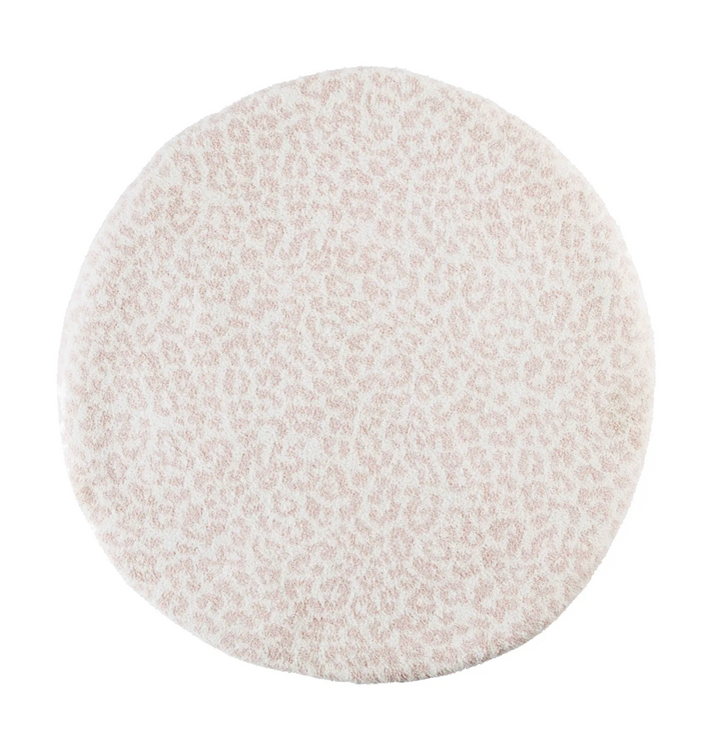 Chenille Leopard Play Mat in Ivory