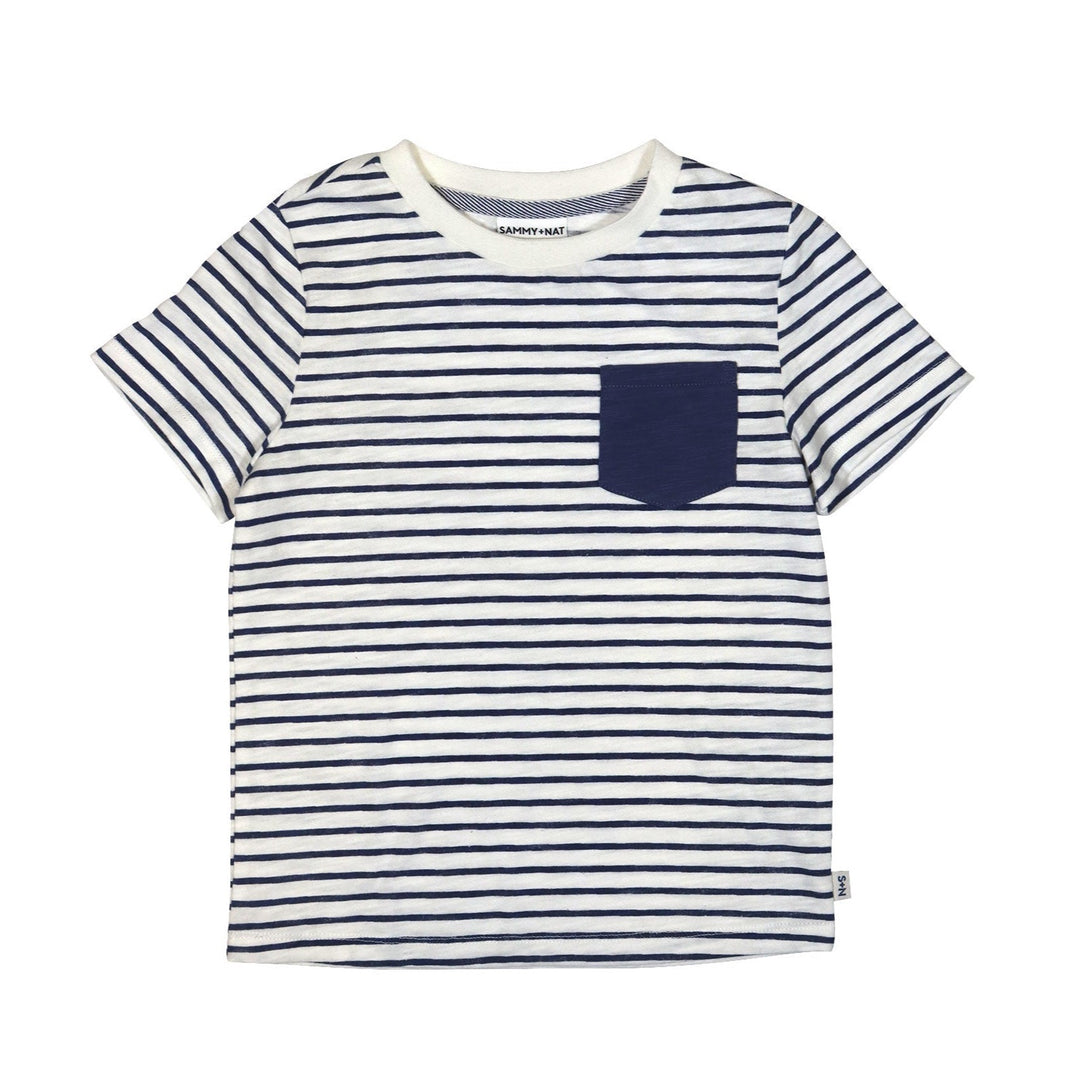 navy striped tshirt