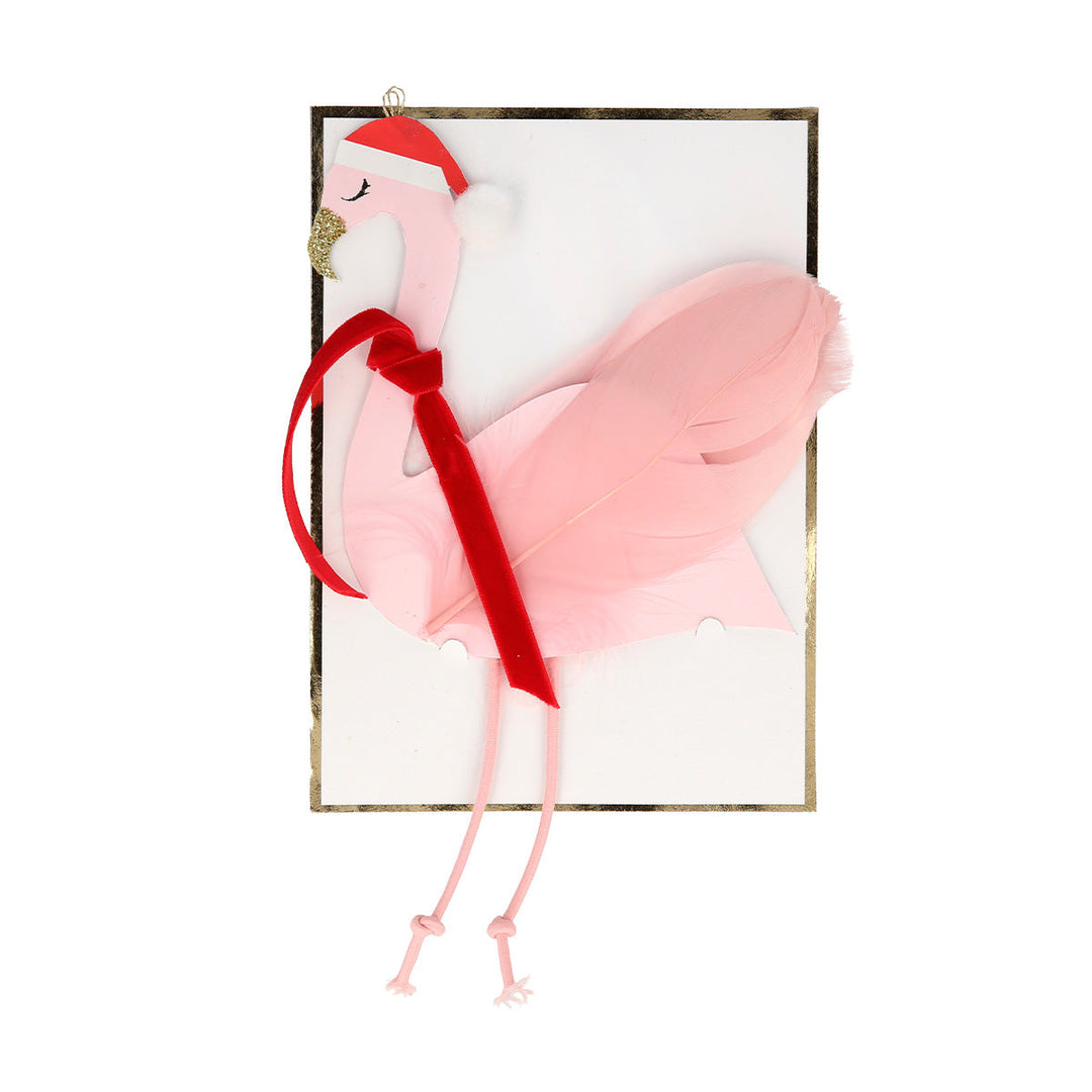 Jolly Flamingo Decoration Christmas Card