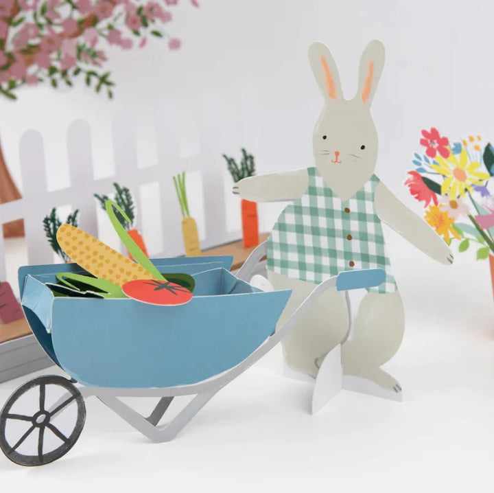 bunny paper play scene